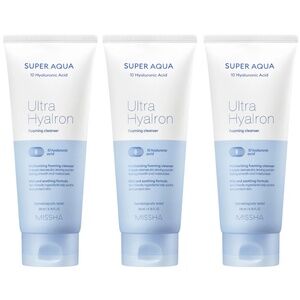 MISSHA Super Aqua Ultra Hyalron Cleanser 3Pack 200ml K-Beauty Hyaluronic Acid